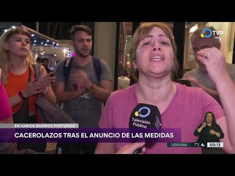 Cacerolazos tras los anuncios de Milei