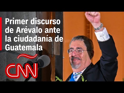 Así fue el discurso de Bernardo Arévalo en la plaza de la Constitución de Ciudad de Guatemala