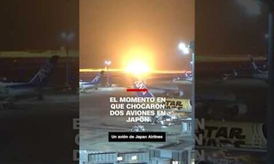 Así fue el momento en que chocaron dos aviones en #Japón #japanairlines #earthquake