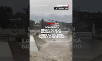 Bomberos rescatan a un hombre que se lanzó al río a salvar a su perro