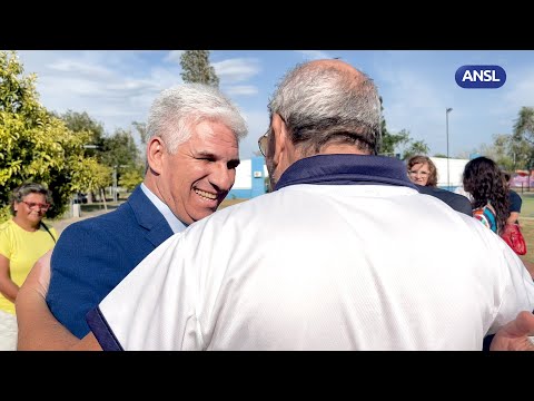 Claudio Poggi y Gastón Hissa reunión de Gabinete y recorrida por Bº Jardín