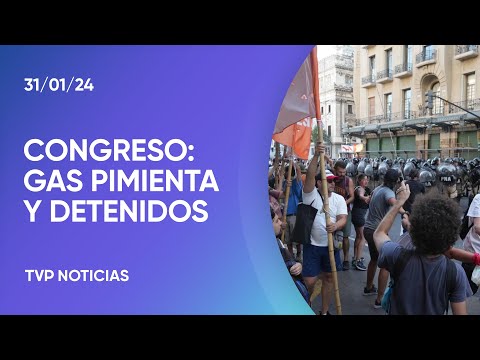 Congreso: incidentes, gases y detenidos Congreso: incidentes, gases y detenidos