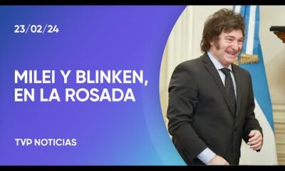 El encuentro entre Blinken y el Presidente: saludos en el balcÃ³n, sonrisas y protocolo