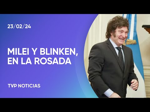 El encuentro entre Blinken y el Presidente: saludos en el balcÃ³n, sonrisas y protocolo