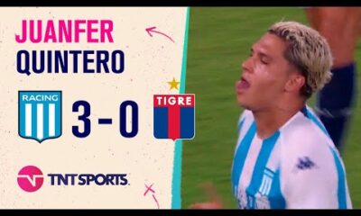 El gol de #JuanferQuintero para la goleada de #Racing ante #Tigre