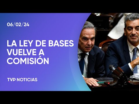 La Ley de Bases vuelve a comisiones por propuesta del oficialismo La Ley de Bases vuelve a comisiones por propuesta del oficialismo