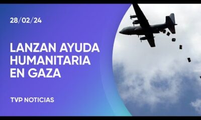 Lanzan ayuda humanitaria desde el aire a la Franja de Gaza