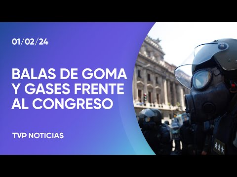 Ley Bases: tensión en el Congreso por represión policial a manifestantes Ley Bases: tensión en el Congreso por represión policial a manifestantes