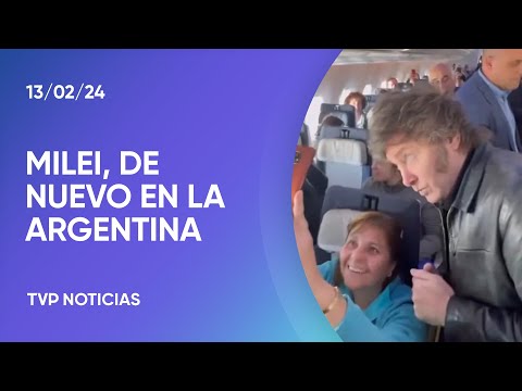 Milei retornó al paÃs tras su gira internacional Milei retornó al paÃs tras su gira internacional