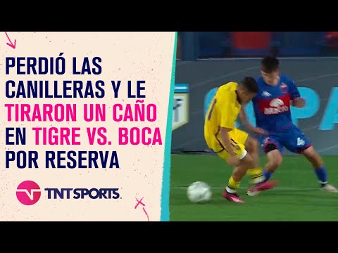 ¡Pasó de largo! Perdió las canilleras y después recibió un caño en la reserva de #Tigre vs #Boca