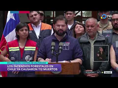 Suman al menos 112 muertos por los incendios forestales en Chile Suman al menos 112 muertos por los incendios forestales en Chile