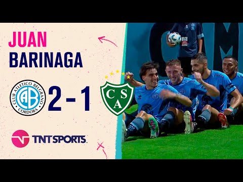 ¡TREMENDO! Belgrano se lo dio vuelta en un minuto con gol de Barinaga a Sarmiento