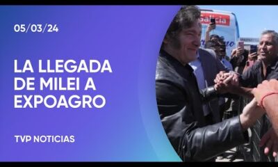 AsÃ­ llegÃ³ el presidente Javier Milei a Expoagro donde darÃ¡ un mensaje al campo