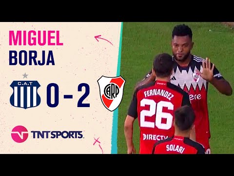 El gol de Miguel #Borja para que #River aumente su ventaja ante #Talleres