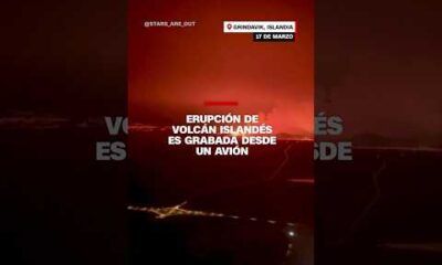 Este pasajero grabó la erupción de volcán en #Islandia desde un avión