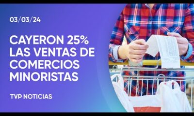 Las ventas minoristas cayeron 25,5% en febrero