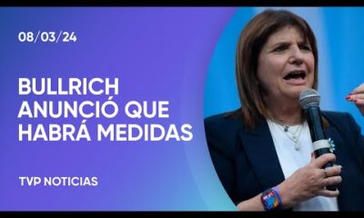 Patricia Bullrich adelantÃ³ que habrÃ¡ medidas contra la inseguridad