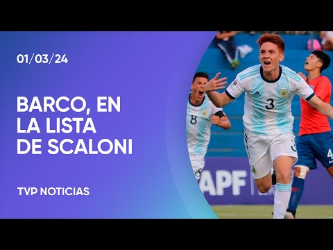 Primera citaciÃ³n para ValentÃ­n Barco a la SelecciÃ³n Mayor