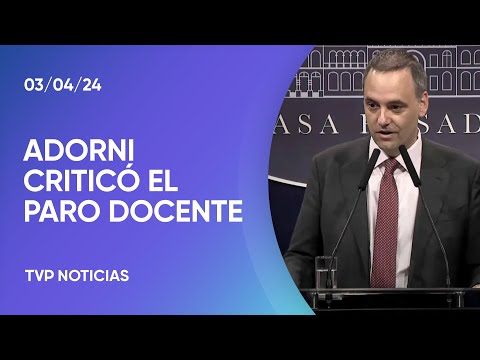 Adorni criticó el paro docente y confirmó la baja de contratos en el Estado Adorni criticó el paro docente y confirmó la baja de contratos en el Estado