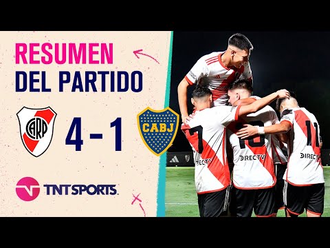 El Millonario goleó al Xeneize en el Superclásico de Reserva 🔥 | #River 4-1 #Boca | Resumen