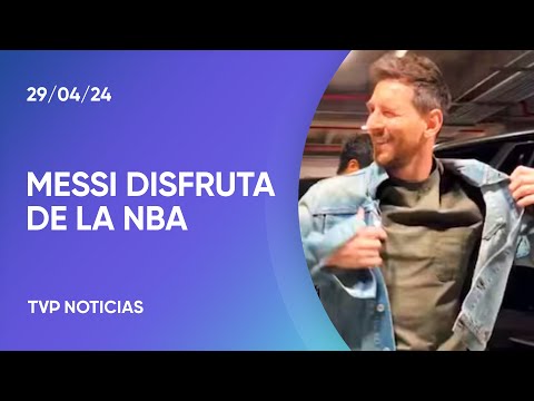 Messi presente en el partido de los Heat en Miami Messi presente en el partido de los Heat en Miami