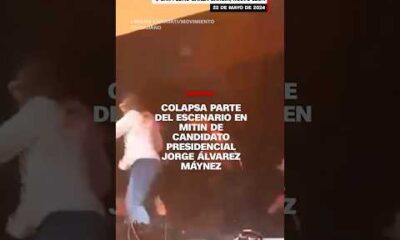 Colapsa parte del escenario en mitin de candidato presidencial Jorge Álvarez #Máynez