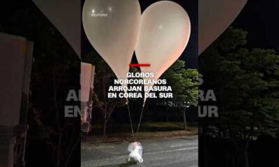 Globos norcoreanos arrojan basura en Corea del Sur