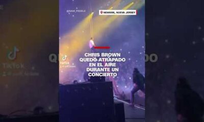 Chris Brown quedó atrapado en el aire durante un concierto