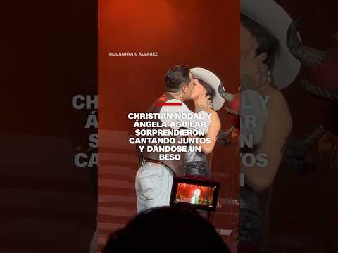 Christian #Nodal y Ángela Aguilar sorprendieron cantando juntos y dándose un beso