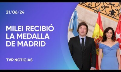 Díaz Ayuso entregó al presidente Milei la Medalla de la Comunidad de Madrid