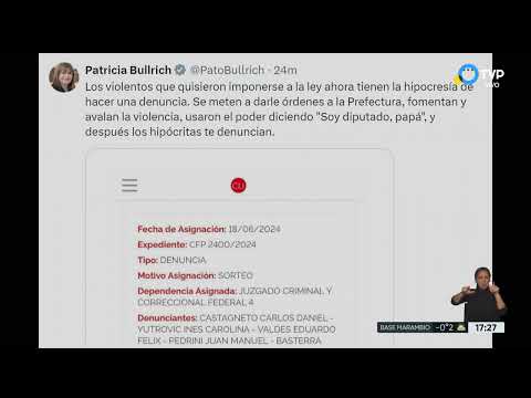 La respuesta de la ministra Bullrich a los diputados de Unión por la Patria La respuesta de la ministra Bullrich a los diputados de Unión por la Patria