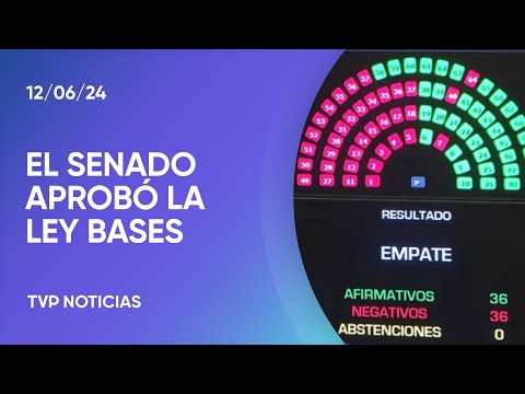 Ley Bases: el Senado aprobó el proyecto en general con el desempate de Villarruel