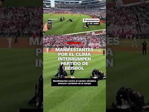 Manifestantes por el clima interrumpen partido de béisbol Manifestantes por el clima interrumpen partido de béisbol