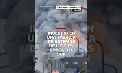 Video capta el incendio en una fábrica de baterías de litio en Corea del Sur