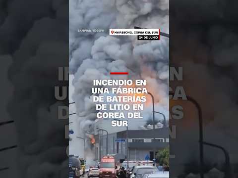 Video capta el incendio en una fábrica de baterías de litio en Corea del Sur