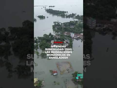 Viviendas sumergidas tras las inundaciones monzónicas en #Bangladesh
