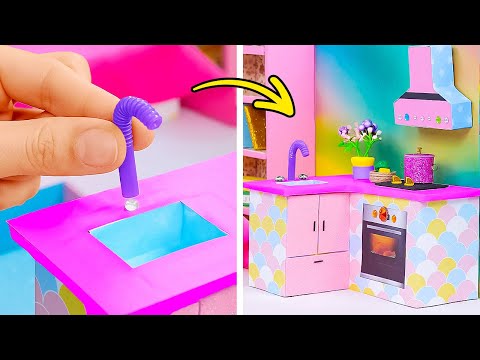 ADORABLES ARTESANÍAS EN MINIATURA 😍 SET DE COCINA EN MINIATURA DIY