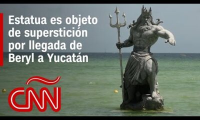 Chaac vs. Poseidón: una estatua es objeto de superstición por la llegada de Beryl a Yucatán