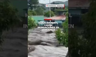 Huracán Beryl causa desbordamiento de un río e inundaciones en Venezuela