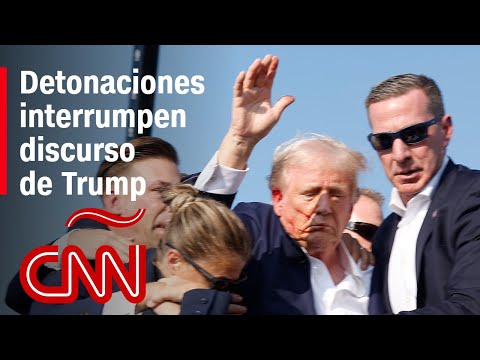 Mira el video del momento en que Trump cae herido tras sonidos de explosiones