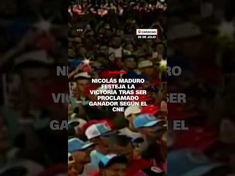 Nicolás Maduro festeja la victoria tras ser proclamado ganador según el CNE Nicolás Maduro festeja la victoria tras ser proclamado ganador según el CNE
