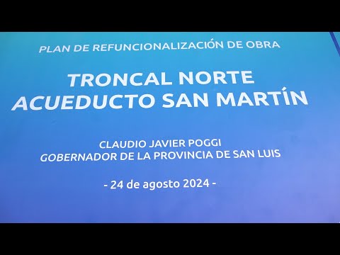 Claudio Poggi participó de la inauguración de la obra en el acueducto San Martín