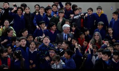 Claudio Poggi visita escuela Leopoldo Lugones de Tilisarao