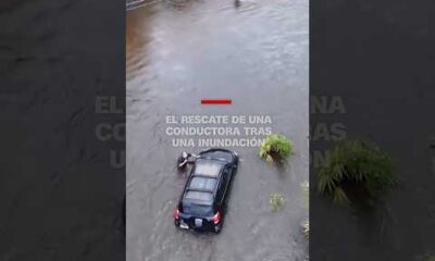 El rescate de una conductora tras una inundación