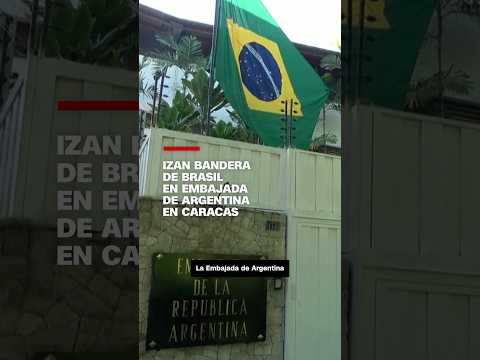 Izan bandera de Brasil en embajada de Argentina en Caracas