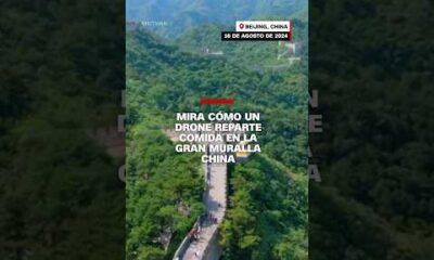 Mira cómo un drone reparte comida en la Gran Muralla china