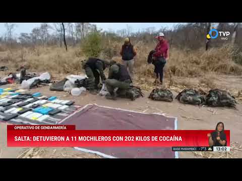 Detienen a 11 mochileros en Salta con 202 kilos de cocaína Detienen a 11 mochileros en Salta con 202 kilos de cocaína