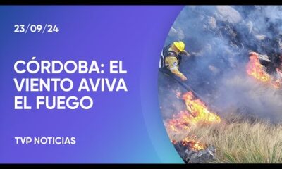 El viento complica el combate de los incendios forestales en Córdoba