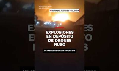 Explosiones en depósito de drones ruso