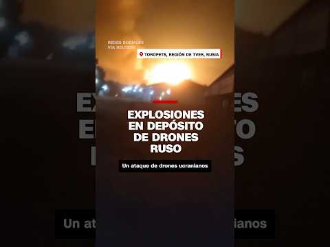 Explosiones en depósito de drones ruso